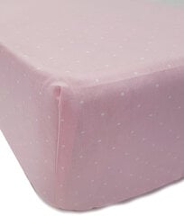 Kokvilnas palags ar gumiju, rozā, 160x80x20 cm cena un informācija | Palagi | 220.lv