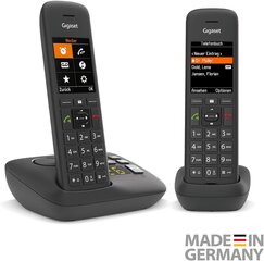 Gigaset C575A duets, 2 bezvada telefoni ar automātisko atbildētāju, melns un C570HX - Dect telefona bezvada maršrutētājam - Fritzbox, SPEEDPORT saderīga - ērta lietojamība, melns cena un informācija | Stacionārie telefoni | 220.lv