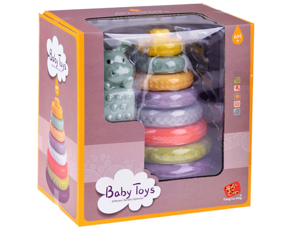Sensorā rotaļlieta Piramīda Baby Toys, 9 gb. cena un informācija | Rotaļlietas zīdaiņiem | 220.lv