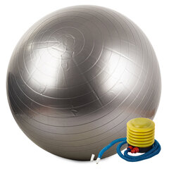 Гимнастический мяч с насосом, 65 см, серый цена и информация | Гимнастические мячи | 220.lv