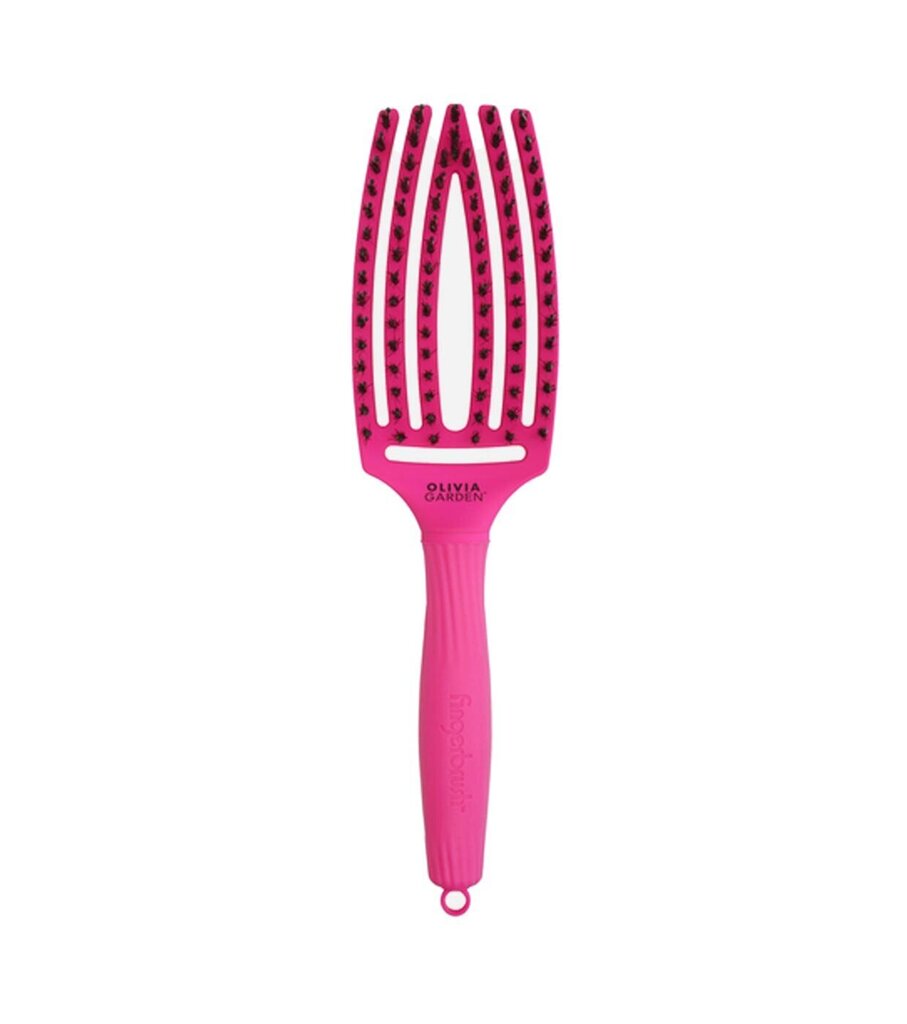 Matu suka Olivia Garden Fingerbrush Combo Medium Pink, 1 gab. cena un informācija | Matu sukas, ķemmes, šķēres | 220.lv