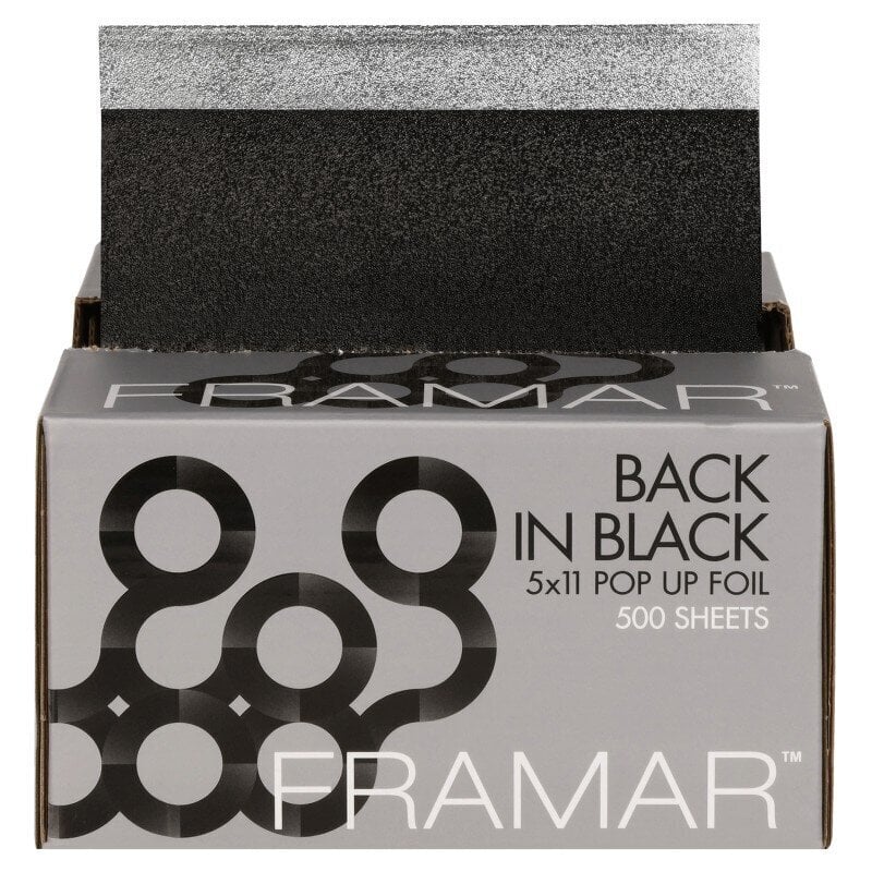 Folija matu krāsošanai Framar Back in Black Pop Up Foil, 12,7 x 27,9cm cena un informācija | Matu krāsas | 220.lv