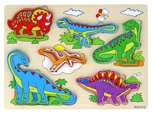 Koka puzle Dinozauri, 11 d. cena un informācija | Puzles, 3D puzles | 220.lv