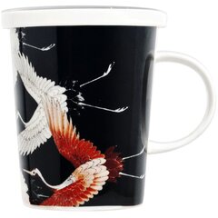 Tējas krūze ar filtru, porcelāna krūzīte Cranes Black 300ml, Royal Tea cena un informācija | Glāzes, krūzes, karafes | 220.lv