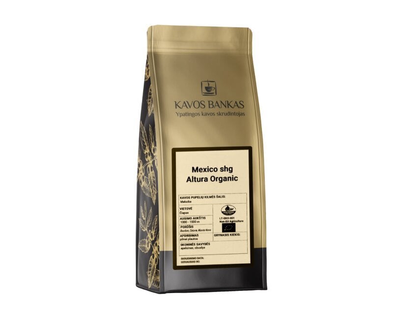 Bioloģiskas kafijas pupiņas Mexico Shg Altura Organic, 500 g cena un informācija | Kafija, kakao | 220.lv