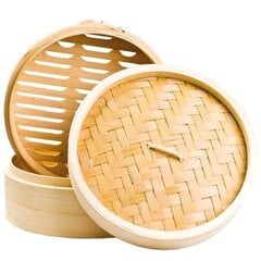 Bambusa tvaicētājs apaļš, divstāvu, 25 cm Shi Ba Ling цена и информация | Кастрюли, скороварки | 220.lv