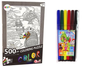 Puzle krāsošanai Zivis Lean Toys, 500 d. cena un informācija | Puzles, 3D puzles | 220.lv