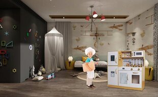 Koka virtuvīte bērniem ar piederumiem цена и информация | Игрушки для девочек | 220.lv