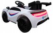 Vienvietīgs elektromobiļa kabriolets BMW R-sport, balts un plīša spilvens Cat, 50 cm cena un informācija | Bērnu elektroauto | 220.lv
