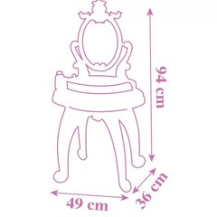 Skaistumkopšanas galds ar piederumiem Smoby, rozā, 49 x 36 x 94 cm cena un informācija | Rotaļlietas meitenēm | 220.lv