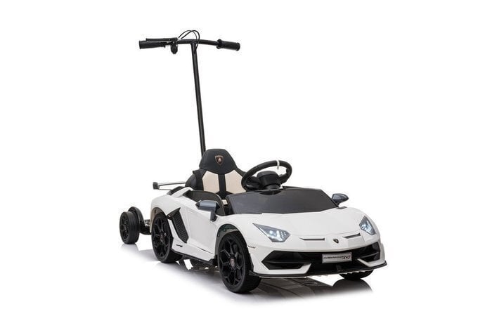 Vienvietīgs elektromobilis bērniem ar papildu platformu Lamborghini Aventador SX2018, balts цена и информация | Bērnu elektroauto | 220.lv