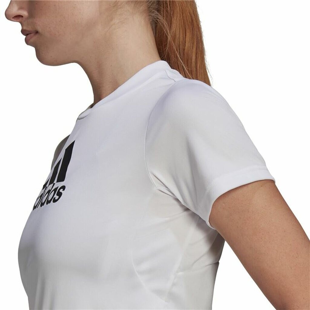 Sieviešu Krekls ar Īsām Piedurknēm Adidas Primeblue D2M Logo Sport Balts цена и информация | T-krekli sievietēm | 220.lv