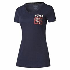 Футболка с коротким рукавом женская Puma Style Athl Tee Темно-синий цена и информация | Женские футболки | 220.lv