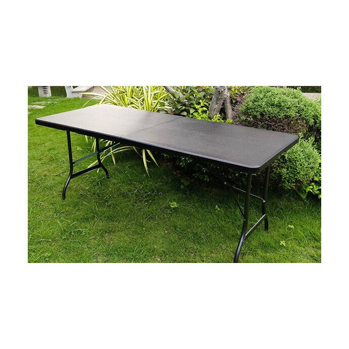Saliekams galds 120 cm, melns цена и информация | Dārza galdi | 220.lv