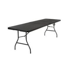 Saliekams galds 150 cm, melns cena un informācija | Dārza galdi | 220.lv