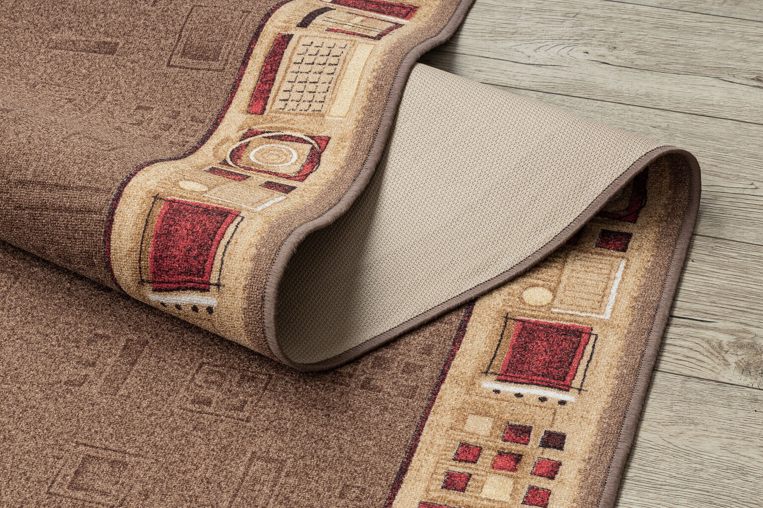 Neslīdošs paklājs JENA brūns 67cm cena un informācija | Paklāji | 220.lv
