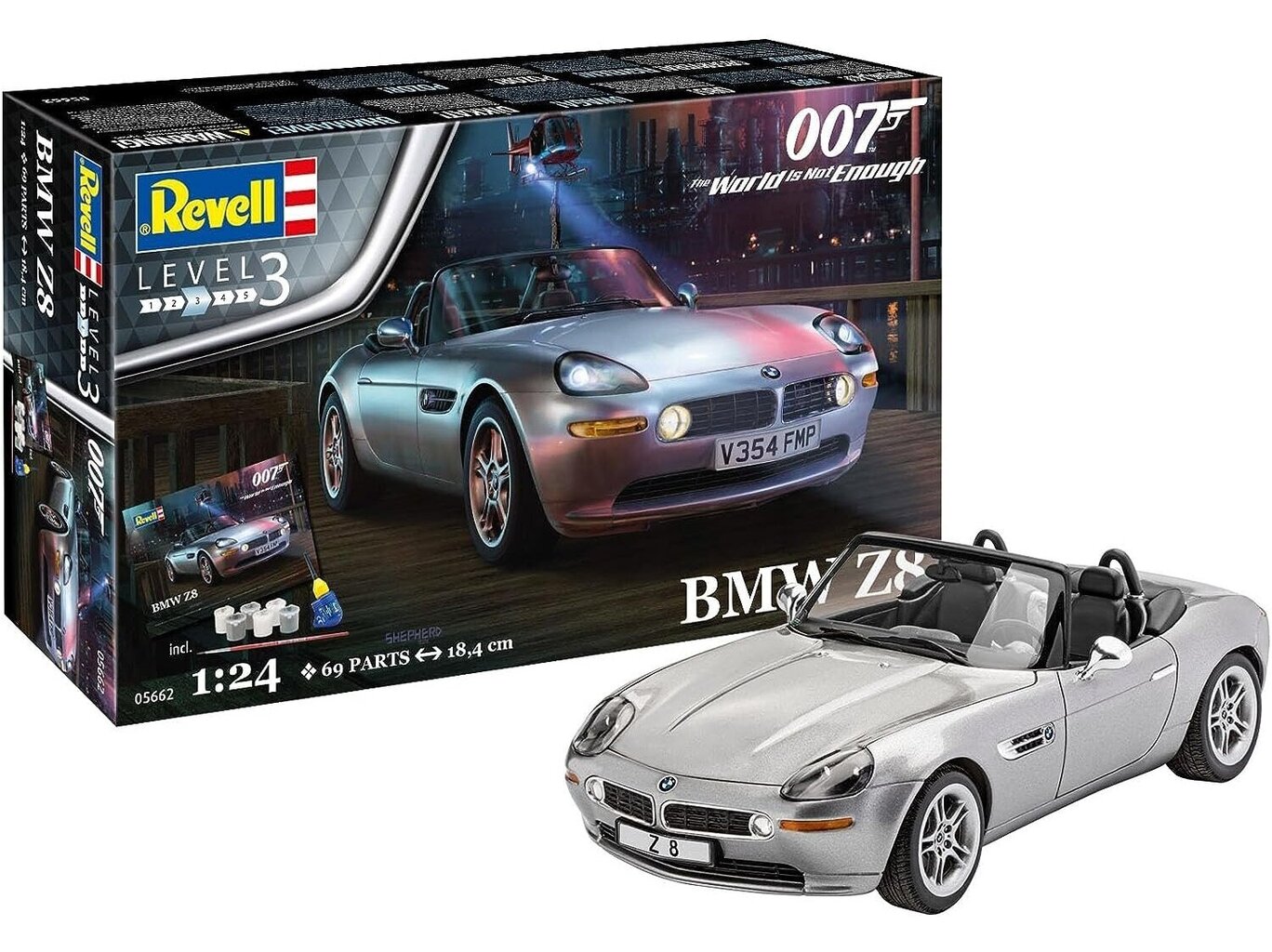 Mašina Revell - James Bond BMW Z8 dāvanu komplekts, 1/24, 05662 cena un informācija | Konstruktori | 220.lv