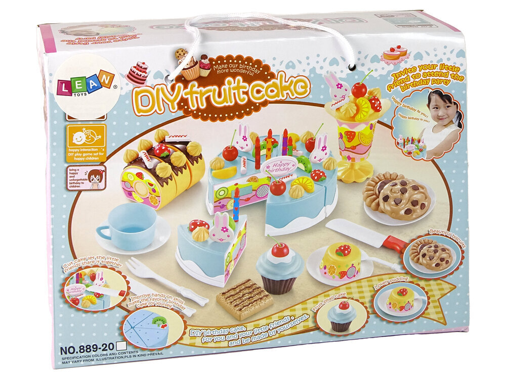Rotaļu kūku komplekts ar piederumiem Lean Toys цена и информация | Rotaļlietas meitenēm | 220.lv