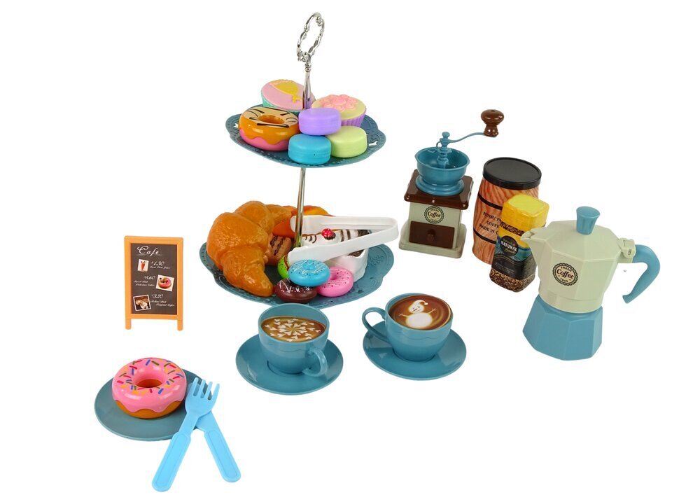 Rotaļu kafijas trauku un ēdienu komplekts Lean Toys цена и информация | Rotaļlietas meitenēm | 220.lv