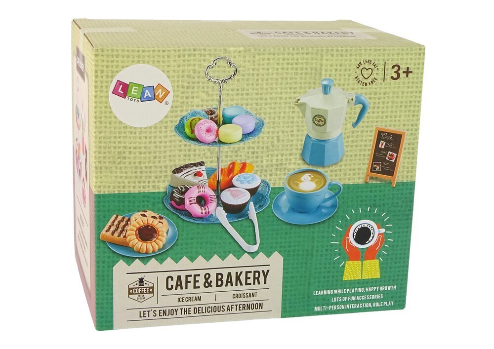 Rotaļu kafijas trauku un ēdienu komplekts Lean Toys цена и информация | Rotaļlietas meitenēm | 220.lv