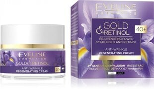 Pretgrumbu atjaunojošs krēms Eveline Gold & Retinol 40+, 50ml cena un informācija | Sejas krēmi | 220.lv