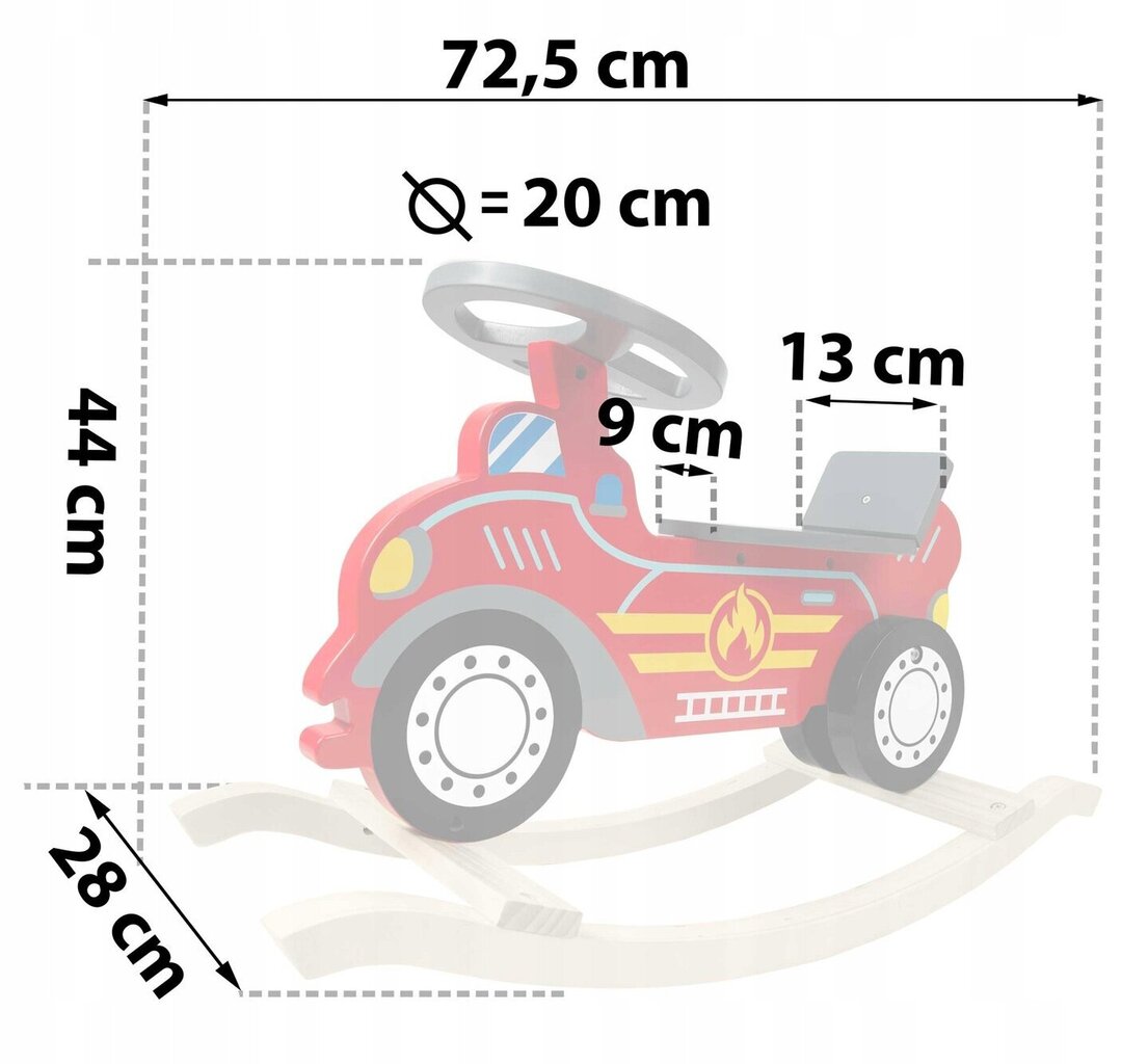 Šūpojošā koka ugunsdzēsēju mašīna Rico KIDS cena un informācija | Rotaļlietas zīdaiņiem | 220.lv