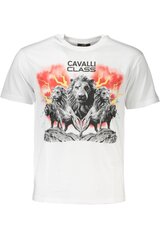 T-krekls vīriešiem Cavalli Class QXT60F-JD060, balts цена и информация | Мужские футболки | 220.lv