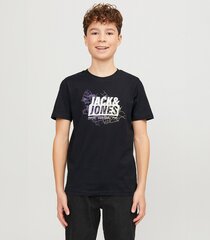 Jack & Jones Детская футболка 12254186*01, черный 5715514945031 цена и информация | Рубашки для мальчиков | 220.lv