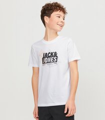 Jack & Jones Детская футболка 12254186*03, белый 5715514944584 цена и информация | Рубашки для мальчиков | 220.lv