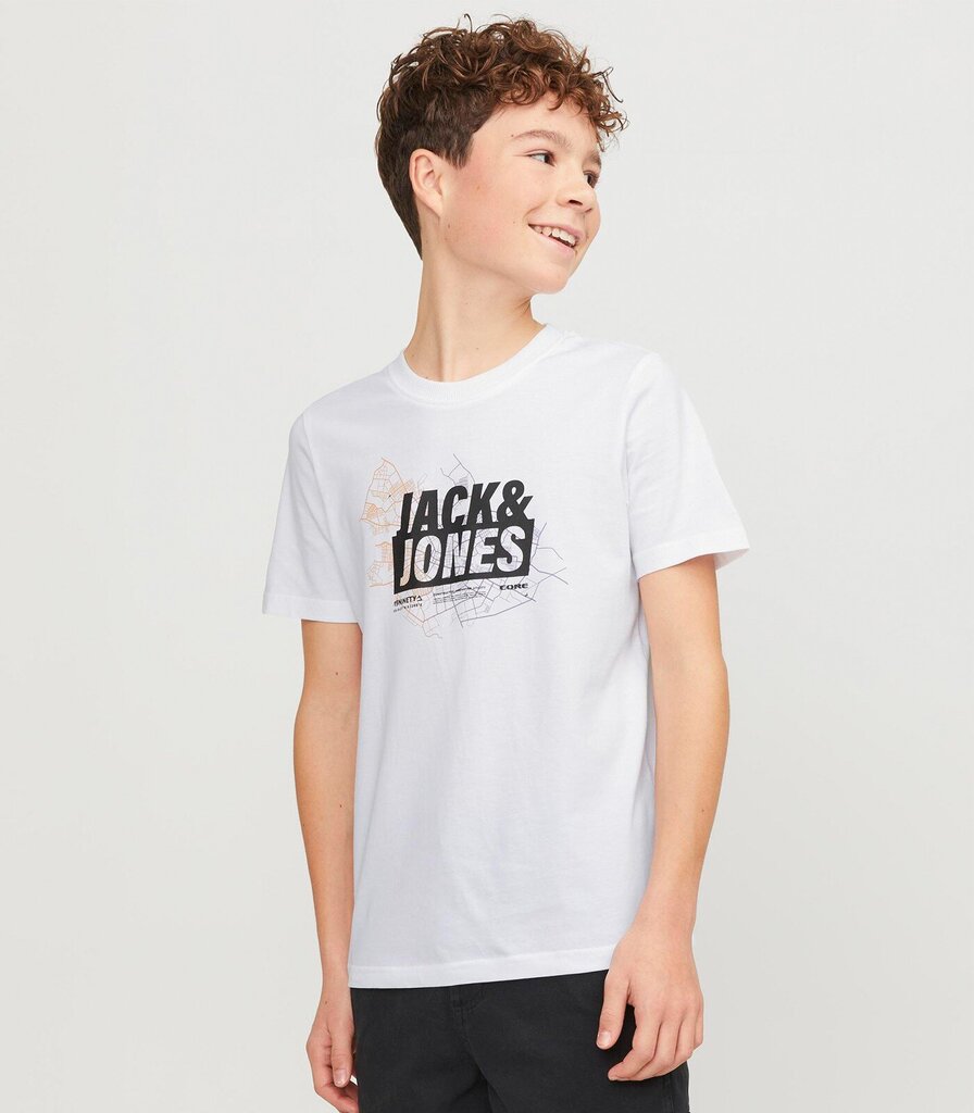 T-krekls zēniem Jack & Jones, balts цена и информация | Zēnu krekli | 220.lv