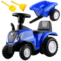 Paspiriamas traktorius su priekaba New Holland, mėlynas цена и информация | Игрушки для малышей | 220.lv