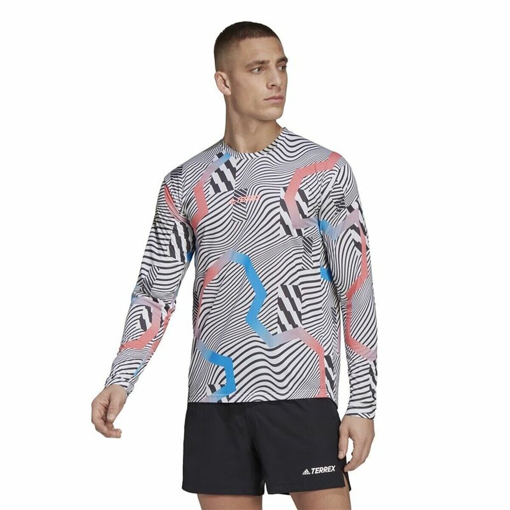 Vīriešu Krekls ar Garām Piedurknēm Adidas Terrex Primeblue Trail Balts cena un informācija | Vīriešu T-krekli | 220.lv
