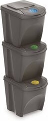 Комплект контейнеров для мусора 25 л SORTIBOX 3 шт - серый цена и информация | Мусорные баки | 220.lv
