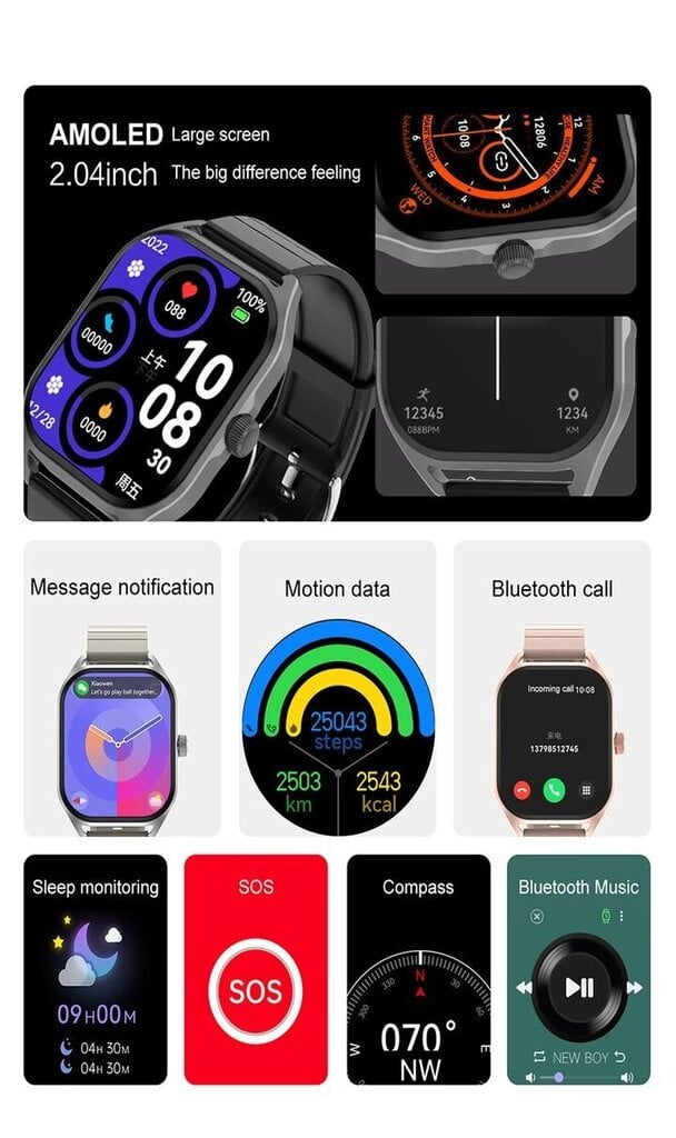 DT NO.1 DT99 Pinkish Purple cena un informācija | Viedpulksteņi (smartwatch) | 220.lv