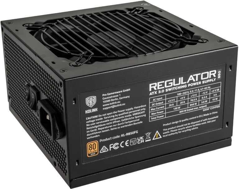 Kolink Regulator (KL-R850FG) cena un informācija | Barošanas bloki (PSU) | 220.lv