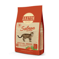 Сухой корм Araton Cat Adult Salmon для взрослых кошек всех пород с лососем, 15 кг цена и информация | Сухой корм для кошек | 220.lv