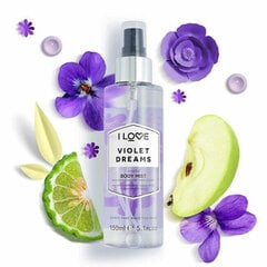 Ķermeņa aerosols I Love Violet Dreams Body Mist, 150 ml cena un informācija | Ķermeņa krēmi, losjoni | 220.lv