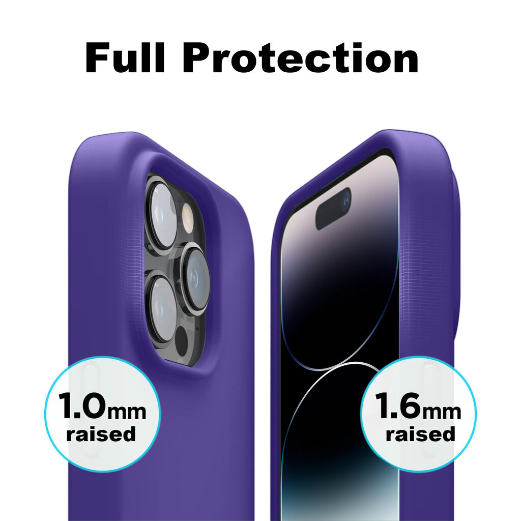 Soundberry Silicone Set iPhone 14 Pro Purple 2.5D cena un informācija | Telefonu vāciņi, maciņi | 220.lv