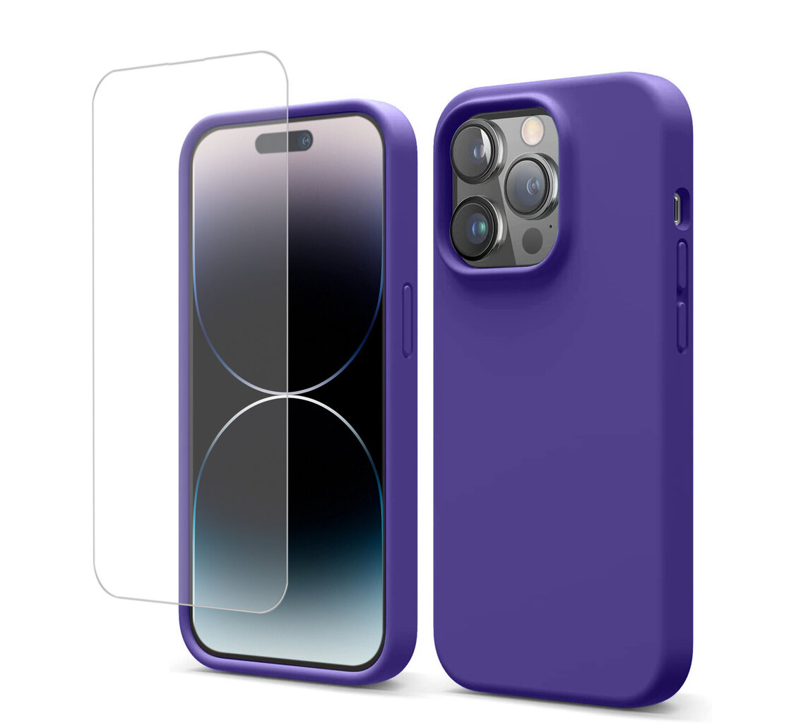 Soundberry Silicone Set iPhone 14 Pro Purple 2.5D cena un informācija | Telefonu vāciņi, maciņi | 220.lv