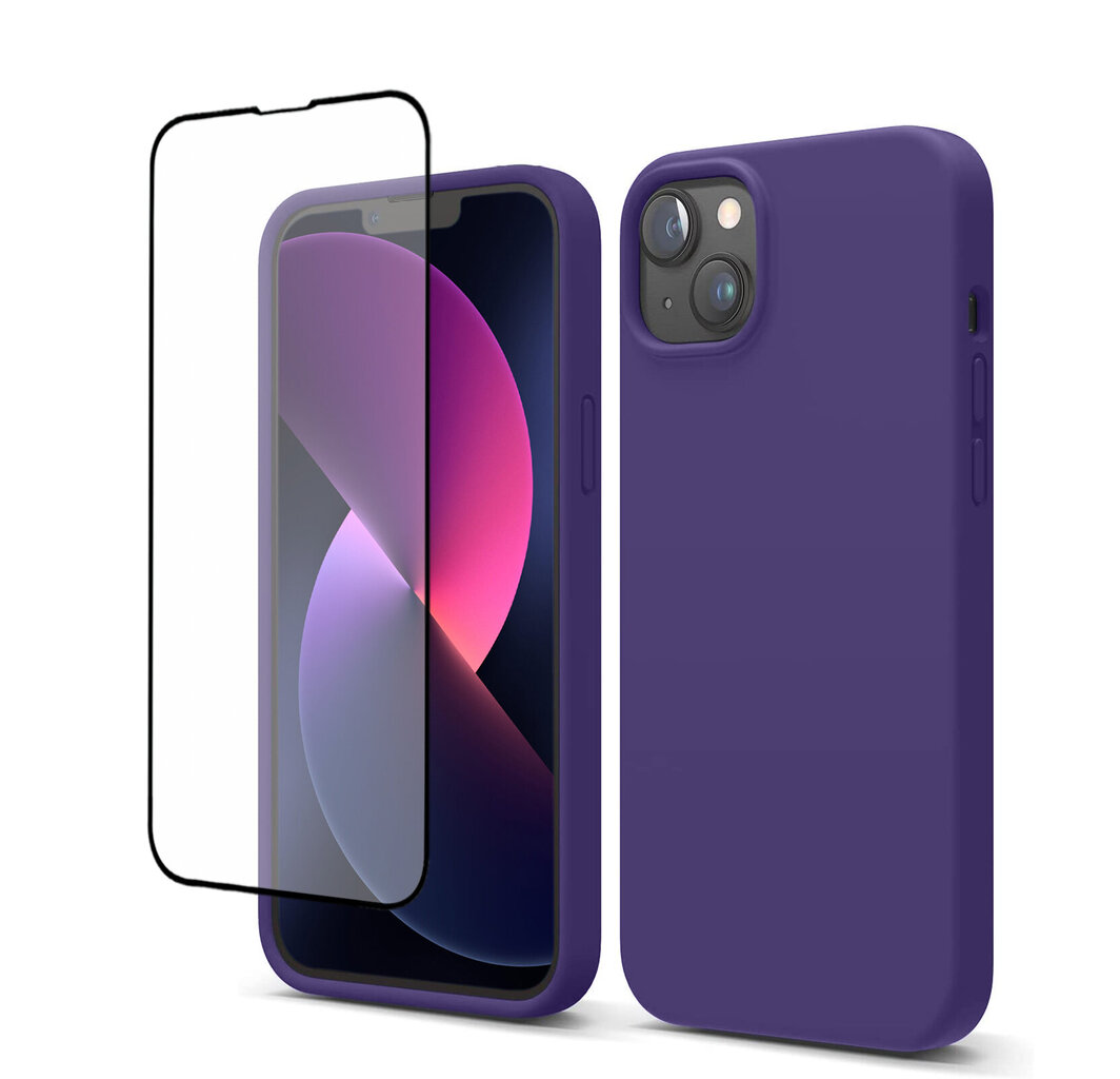 Soundberry Silicone Set iPhone 13 Purple 5D цена | 220.lv