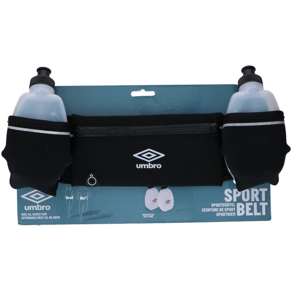 Skriešanas josta ar dzērienu pudeli Umbro, 2x300 ml cena un informācija | Citas fitnesa preces | 220.lv