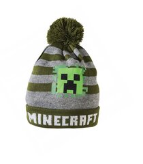 Cepure bērniem Javoli Minecraft 354886 02, zaļa/pelēka cena un informācija | Cepures, cimdi, šalles zēniem | 220.lv