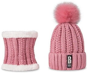 Sieviešu cepures un šalles komplekts SD68 rozā krāsā cena un informācija | Sieviešu cepures | 220.lv