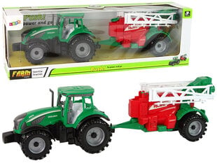 Traktors ar smidzinātāju Lean Toys, zaļš/sarkans cena un informācija | Rotaļlietas zēniem | 220.lv