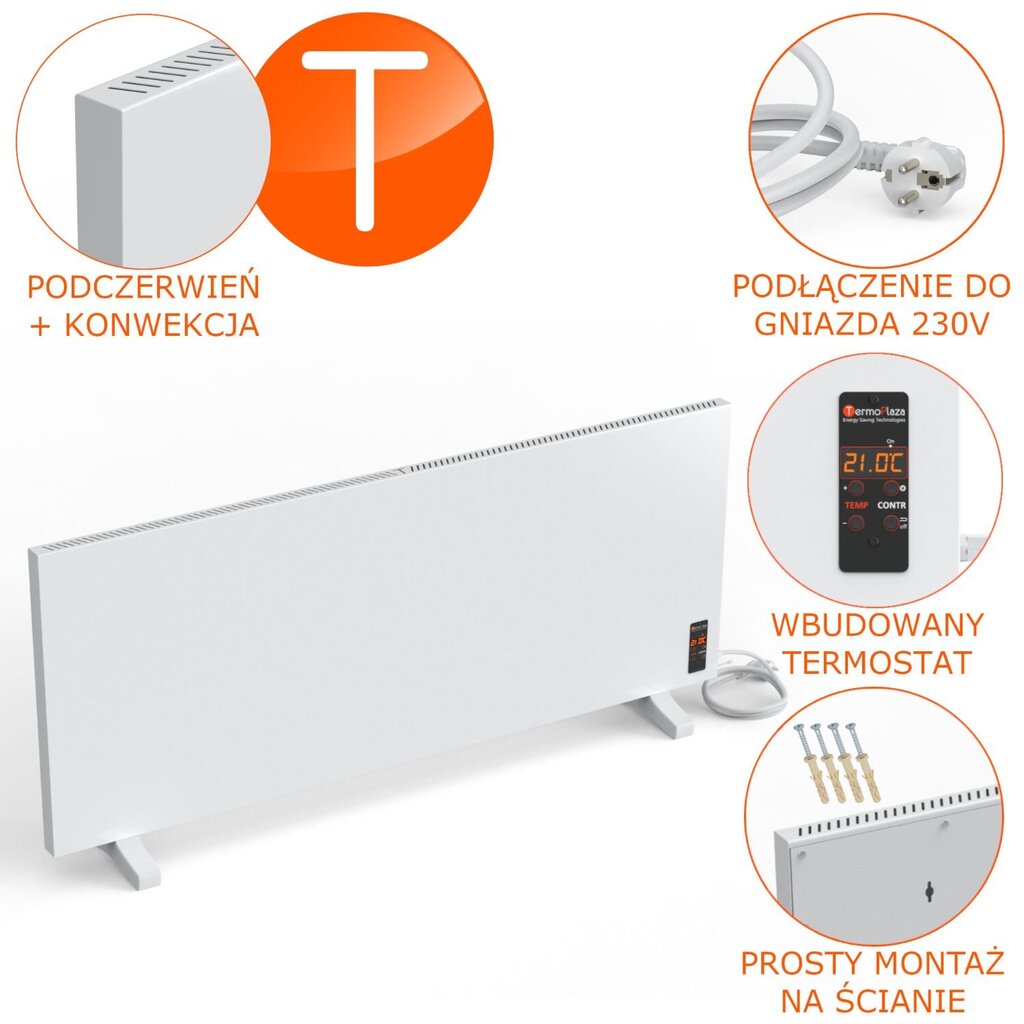 Sildītājs 110x68 cm Termoplaza Stp 900, balts цена и информация | Sildītāji | 220.lv