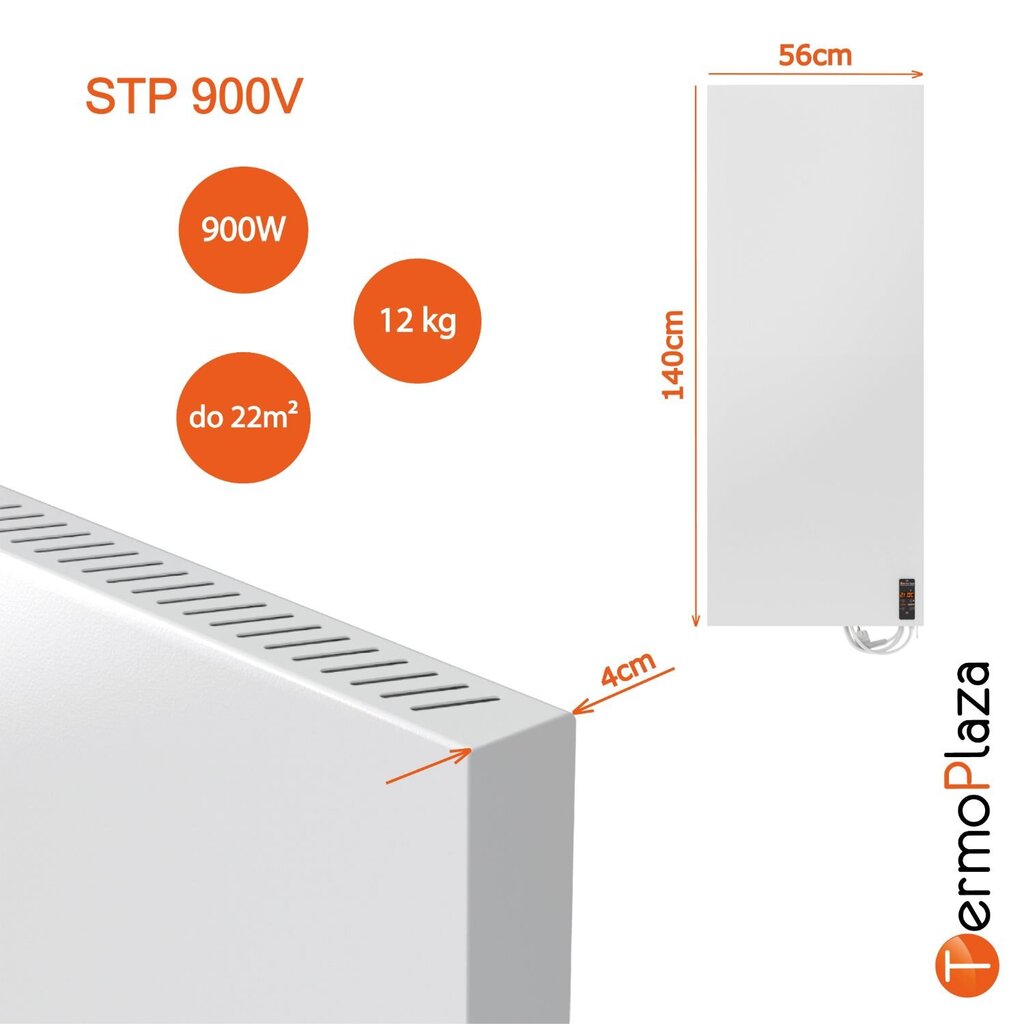 Sildītājs 56x140 cm Termoplaza Stp 900 V, balts cena un informācija | Sildītāji | 220.lv