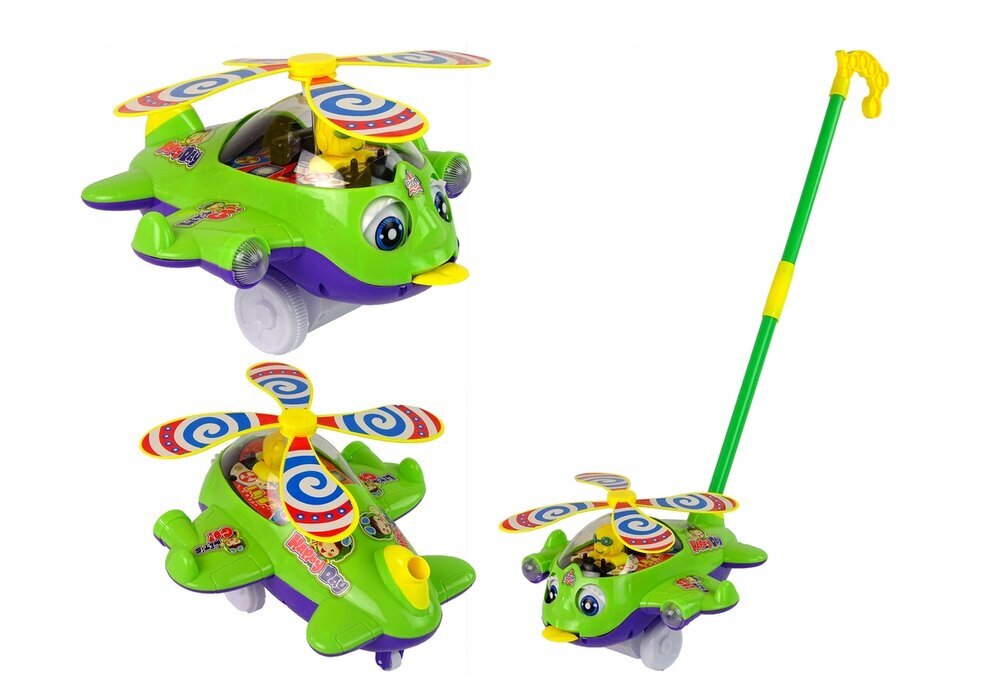 Stumjamā rotaļlieta Lidmašīna, zaļa cena un informācija | Rotaļlietas zīdaiņiem | 220.lv