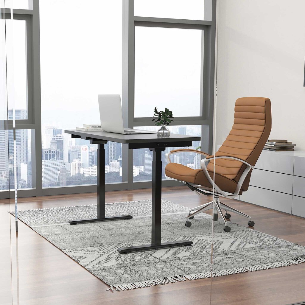 Lykke elektriskais stāvošais galds M100, melns, 140 x 70 cm cena un informācija | Datorgaldi, rakstāmgaldi, biroja galdi | 220.lv