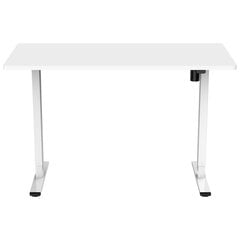 Lykke elektriskais stāvošais galds M100, balts, 140 x 70 cm cena un informācija | Datorgaldi, rakstāmgaldi, biroja galdi | 220.lv