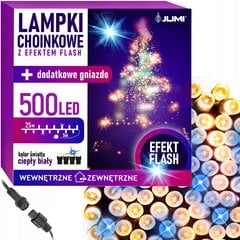 Ziemassvētku vītne, 500 LED, 25 m cena un informācija | Ziemassvētku lampiņas, LED virtenes | 220.lv